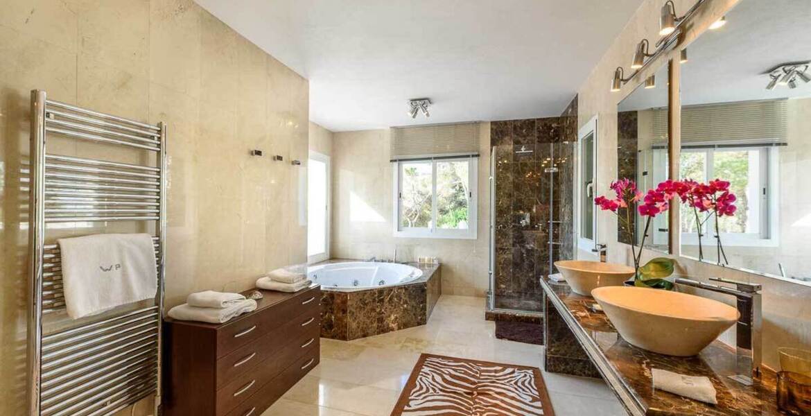This Modern-style villa in Ibiza