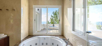This Modern-style villa in Ibiza