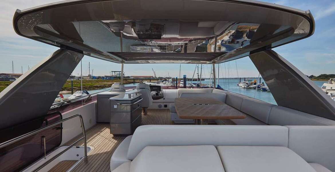 Yacht Princess F70 for rental in Puerto Banús, Marbella.